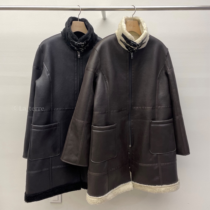 MILUI韓國代購㊣女士新款休閑時尚人氣25秋冬熱賣中長款大衣MILUI中長款大衣圖色1左一色