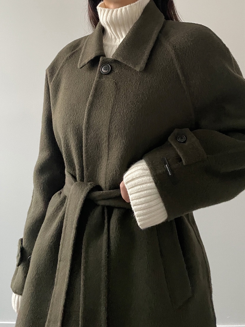 MILUI東大門㊣直郵女裝新品熱賣職業推薦25秋冬中長款大衣含腰帶MILUI中長款大衣