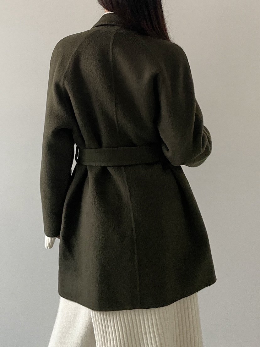 MILUI東大門㊣直郵女裝新品熱賣職業推薦25秋冬中長款大衣含腰帶MILUI中長款大衣