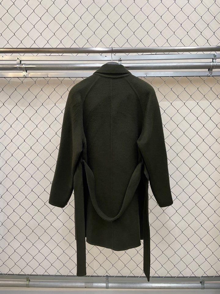 MILUI東大門㊣直郵女裝新品熱賣職業推薦25秋冬中長款大衣含腰帶MILUI中長款大衣