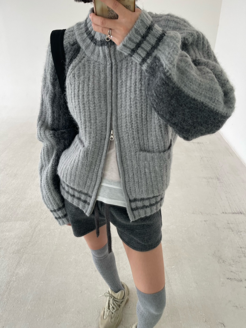 REIZ韓國代購㊣女裝新款時尚熱賣25秋冬推薦人氣休閑毛衣羊駝REIZ毛衣