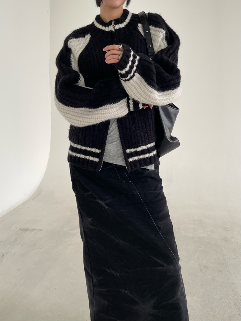 REIZ韓國代購㊣女裝新款時尚熱賣25秋冬推薦人氣休閑毛衣羊駝REIZ毛衣