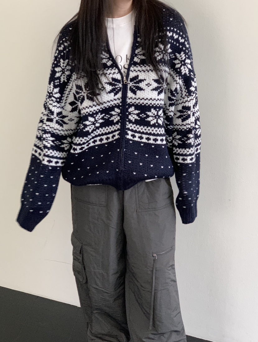 VAARA韓國代購㊣女士新品25秋冬推薦時尚熱賣休閑人氣毛衣拉鏈VAARA毛衣