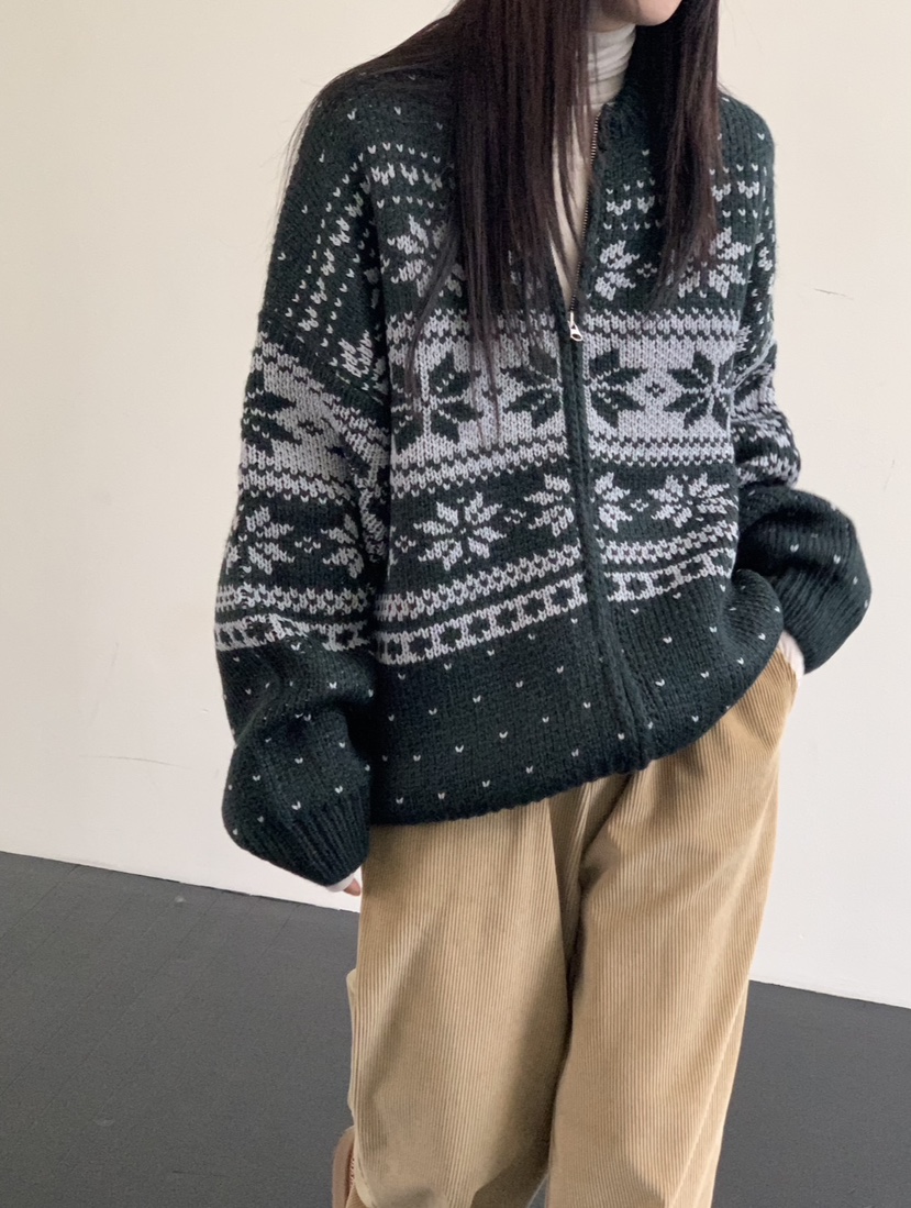 VAARA韓國代購㊣女士新品25秋冬推薦時尚熱賣休閑人氣毛衣拉鏈VAARA毛衣