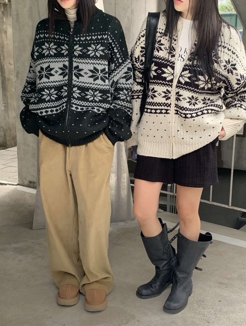 VAARA韓國代購㊣女士新品25秋冬推薦時尚熱賣休閑人氣毛衣拉鏈VAARA毛衣