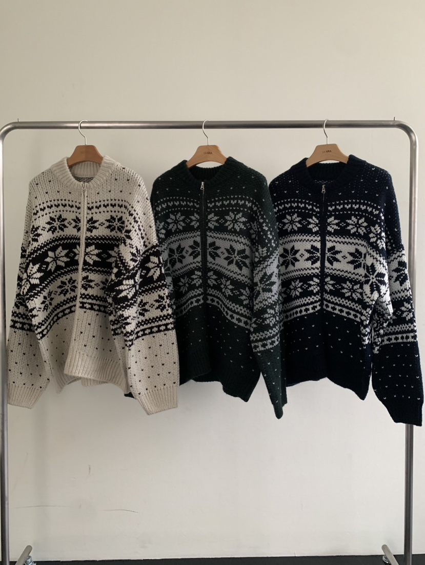 VAARA韓國代購㊣女士新品25秋冬推薦時尚熱賣休閑人氣毛衣拉鏈VAARA毛衣