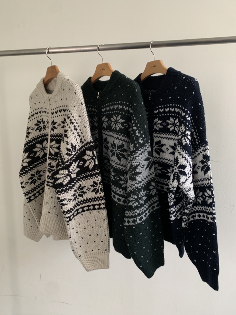 VAARA韓國代購㊣女士新品25秋冬推薦時尚熱賣休閑人氣毛衣拉鏈VAARA毛衣