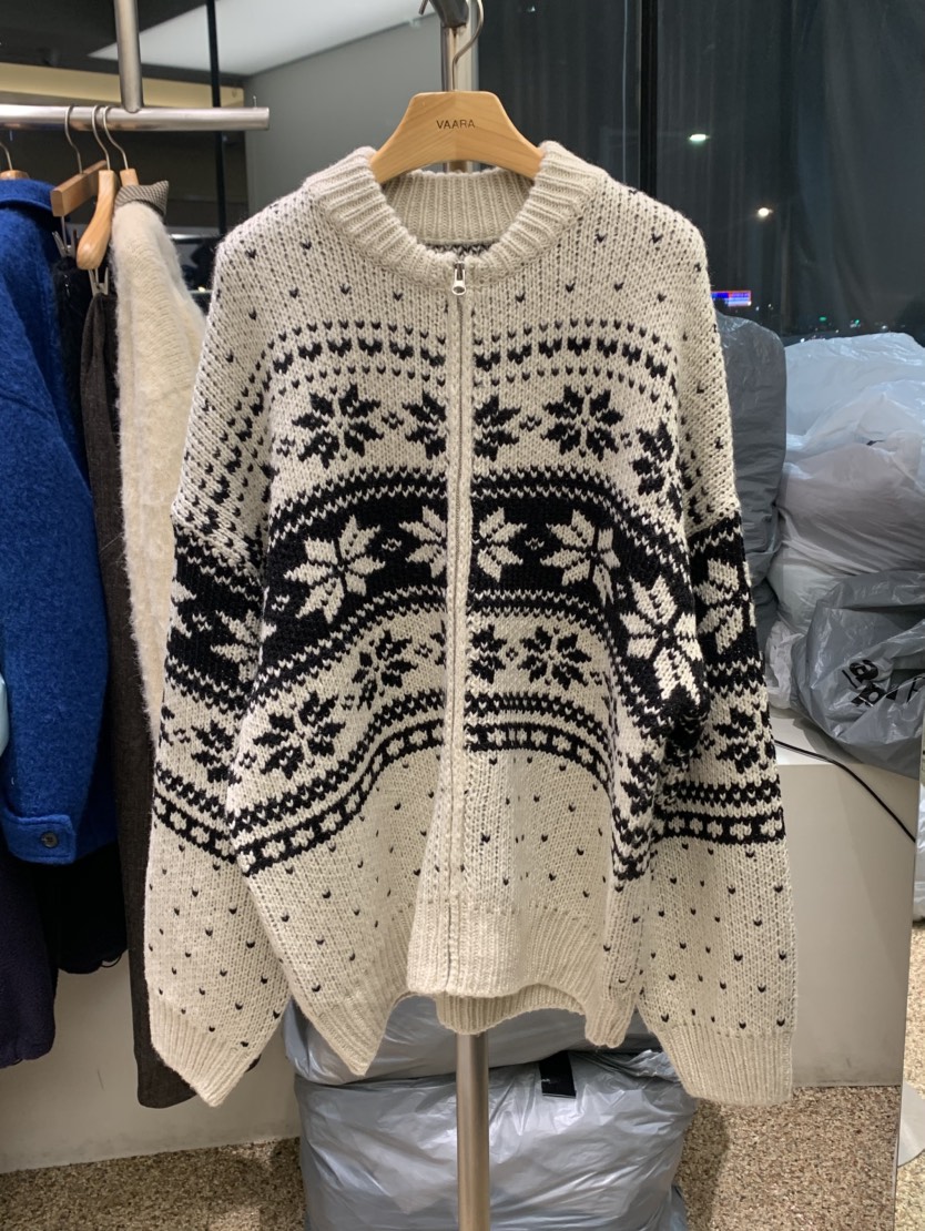 VAARA韓國代購㊣女士新品25秋冬推薦時尚熱賣休閑人氣毛衣拉鏈VAARA毛衣圖色1