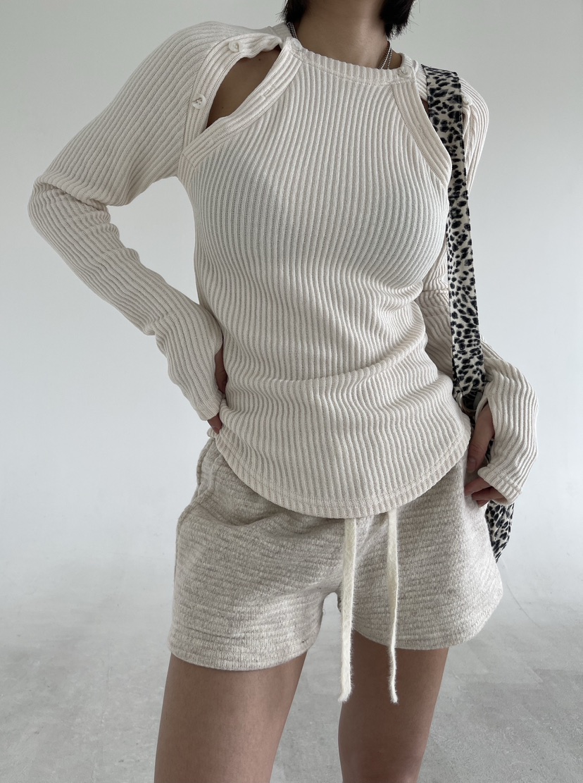 REIZ韓國代購㊣女士新款25秋冬熱賣推薦人氣時尚休閑短褲羊毛REIZ短褲