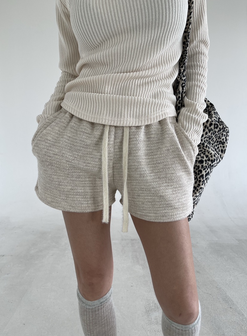 REIZ韓國代購㊣女士新款25秋冬熱賣推薦人氣時尚休閑短褲羊毛REIZ短褲