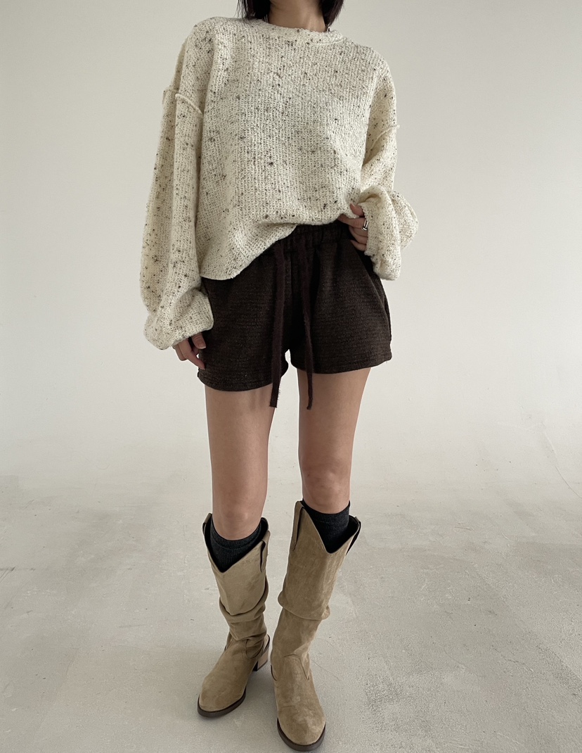 REIZ韓國代購㊣女士新款25秋冬熱賣推薦人氣時尚休閑短褲羊毛REIZ短褲