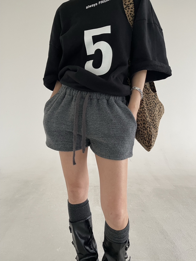 REIZ韓國代購㊣女士新款25秋冬熱賣推薦人氣時尚休閑短褲羊毛REIZ短褲