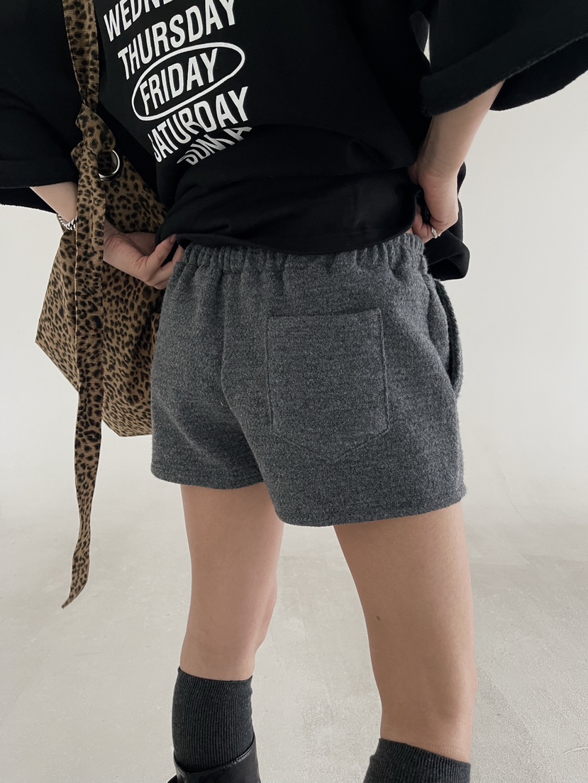 REIZ韓國代購㊣女士新款25秋冬熱賣推薦人氣時尚休閑短褲羊毛REIZ短褲