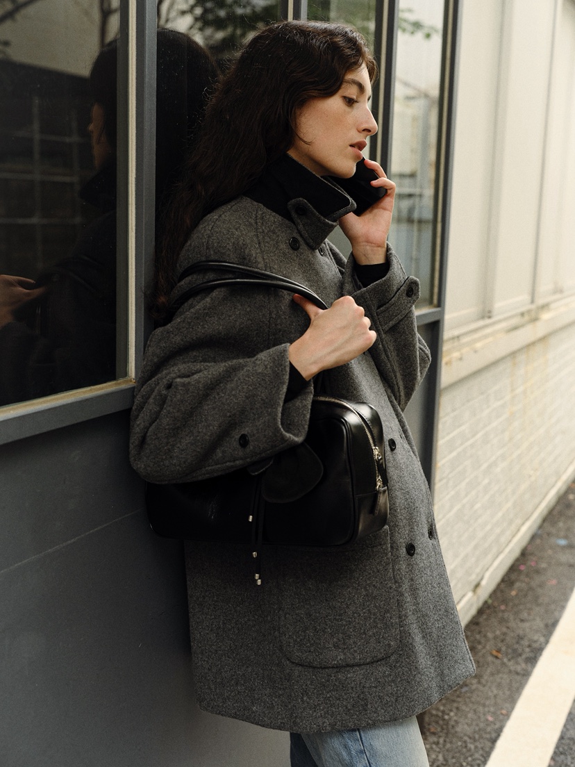 BAIE OUD/OFCEDRE韓國代購㊣女裝新款25秋冬中長款大衣羊毛雙層BAIE OUD/OFCEDRE中長款大衣