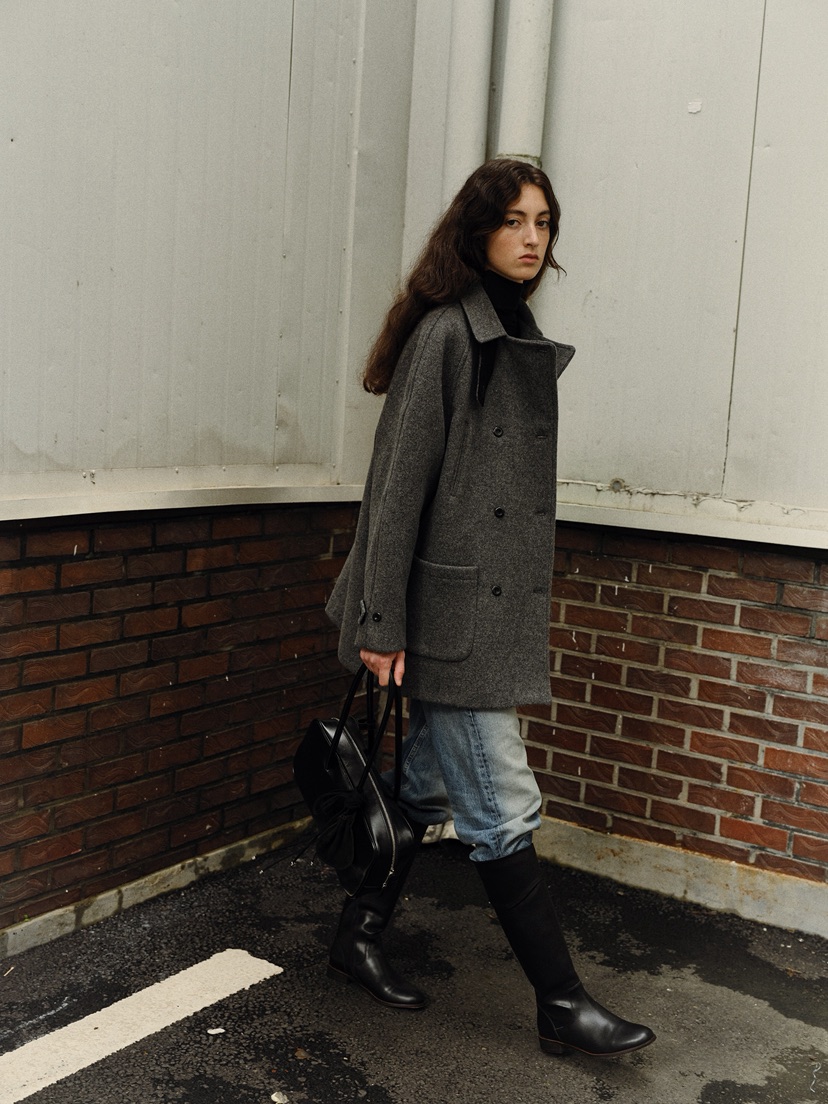 BAIE OUD/OFCEDRE韓國代購㊣女裝新款25秋冬中長款大衣羊毛雙層BAIE OUD/OFCEDRE中長款大衣