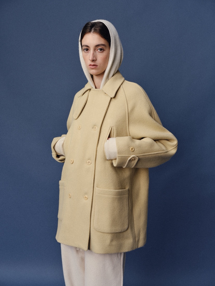 BAIE OUD/OFCEDRE韓國代購㊣女裝新款25秋冬中長款大衣羊毛雙層BAIE OUD/OFCEDRE中長款大衣