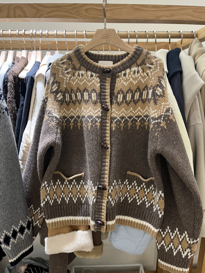 TIZZI韓國代購㊣女士新品熱賣職業推薦時尚人氣休閑針織衫開衫TIZZI針織衫圖色1