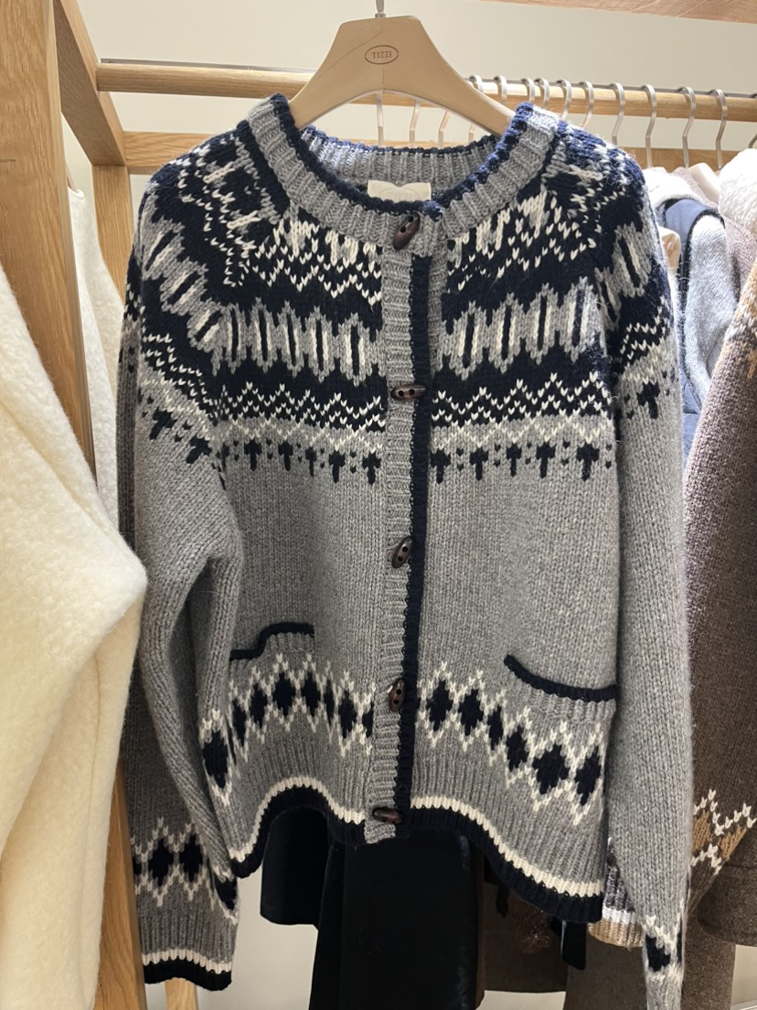 TIZZI韓國代購㊣女士新品熱賣職業推薦時尚人氣休閑針織衫開衫TIZZI針織衫圖色3