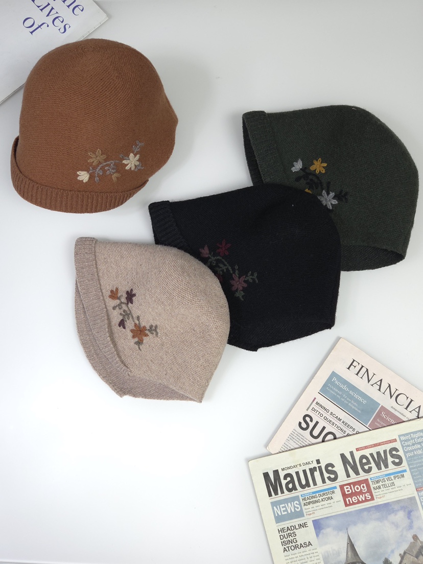 THE HAT-P東大門㊣實拍女裝新品推薦25秋冬熱賣職業帽子繡花THE HAT帽子