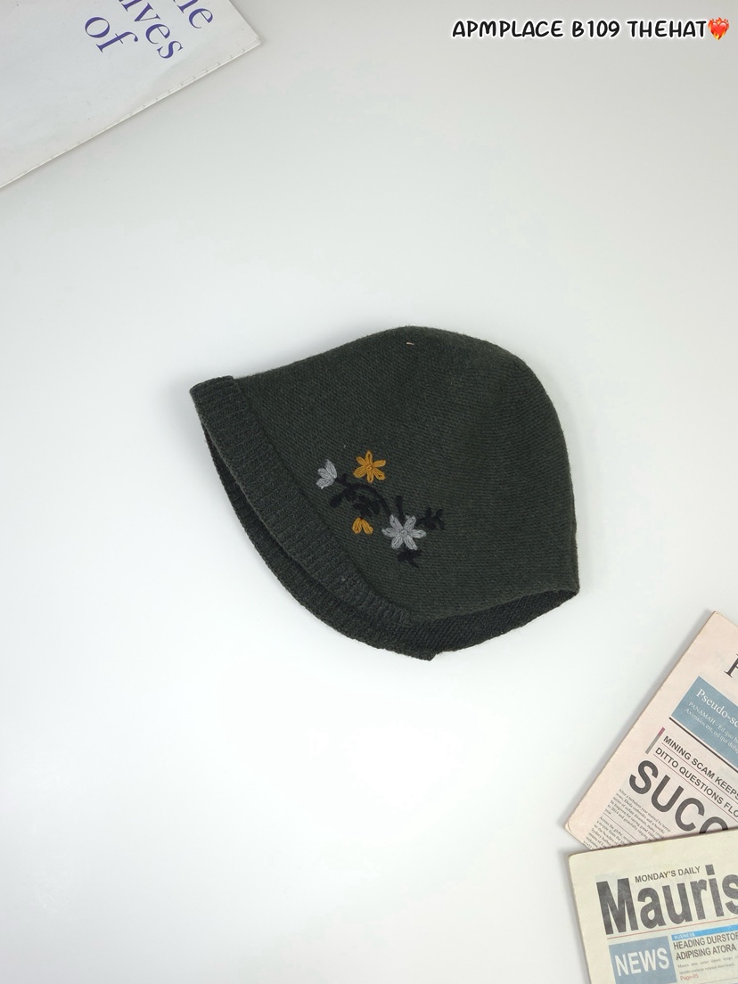 THE HAT-P東大門㊣實拍女裝新品推薦25秋冬熱賣職業帽子繡花THE HAT帽子圖色1