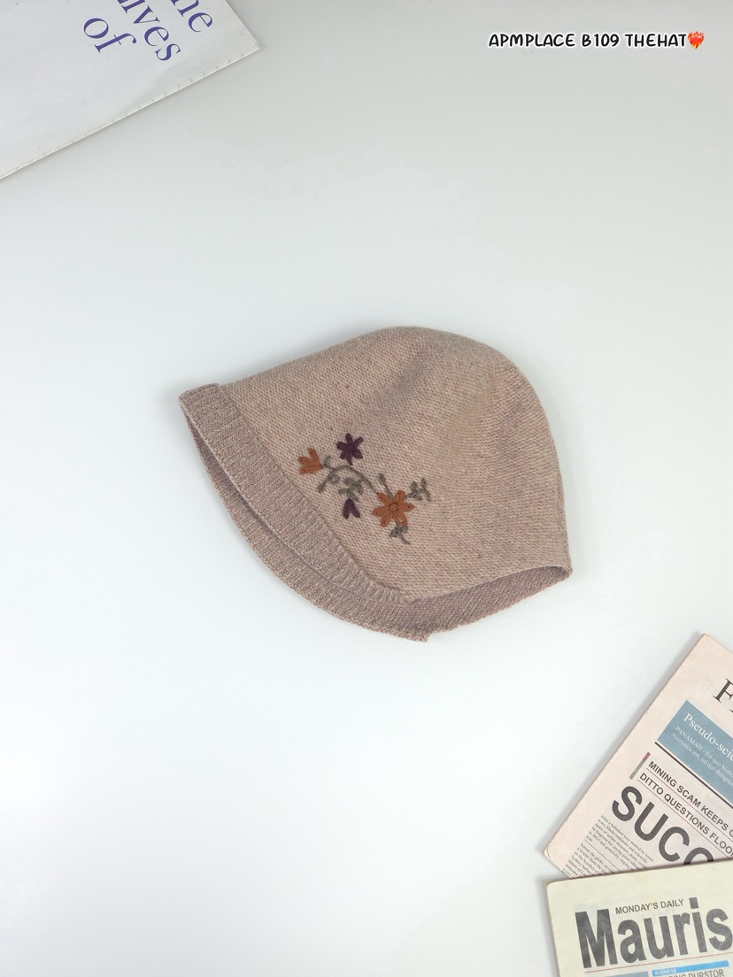 THE HAT-P東大門㊣實拍女裝新品推薦25秋冬熱賣職業帽子繡花THE HAT帽子圖色3