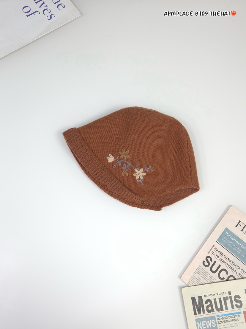 THE HAT-P東大門㊣實拍女裝新品推薦25秋冬熱賣職業帽子繡花THE HAT帽子圖色4