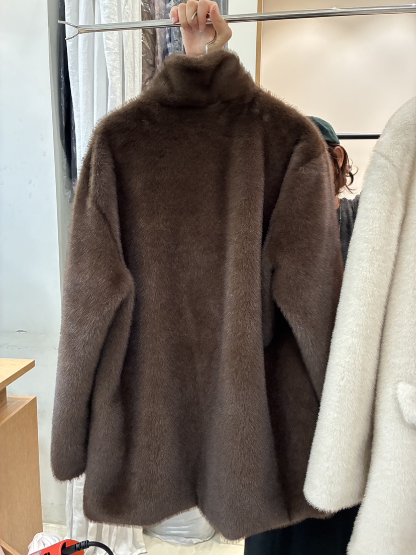 TORRE東大門㊣代購女士新品25秋冬推薦人氣休閑短款大衣貂皮TORRE短款大衣