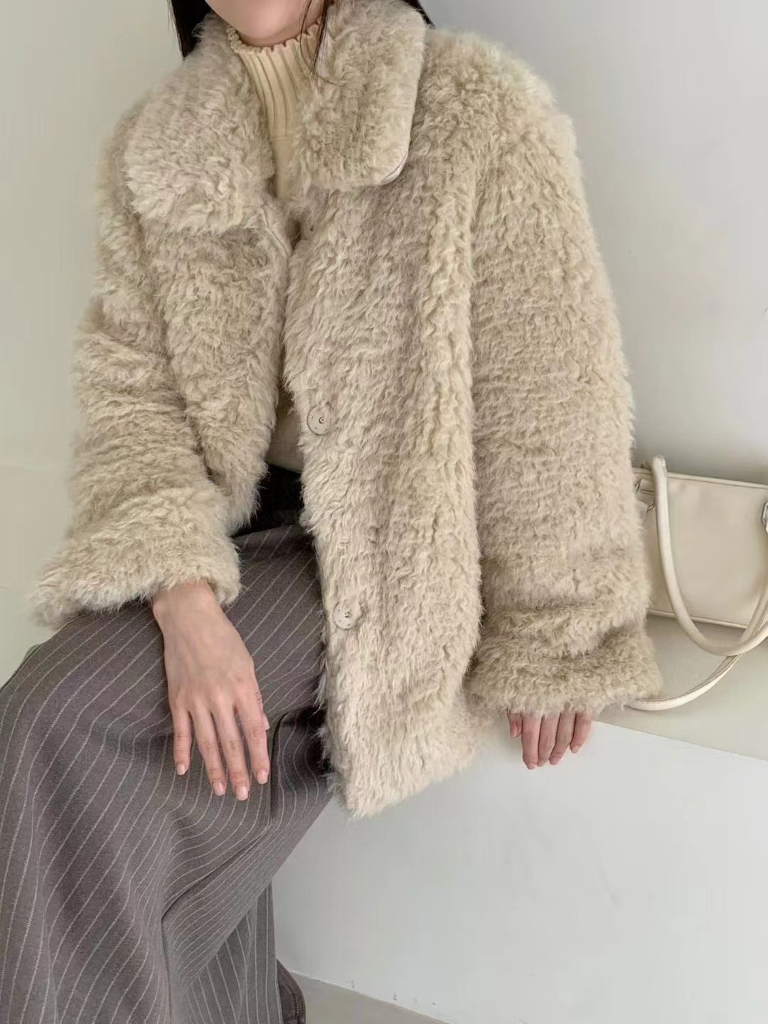 A.ME韓國直郵㊣女士新款時尚人氣休閑職業推薦25秋冬短款大衣A.ME短款大衣圖色1