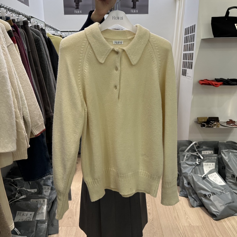 REIRAI韓國直郵㊣女裝新款休閑時尚推薦人氣職業針織衫羊絨Reirai針織衫圖色1