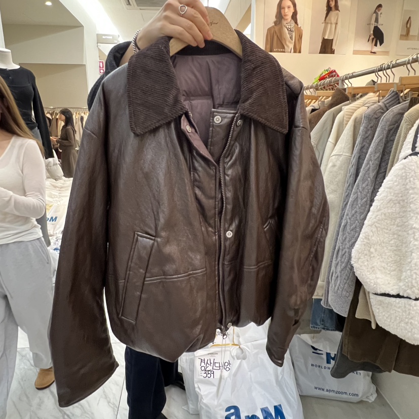 AFTERGLOW韓國代購㊣女裝新款推薦熱賣職業休閑人氣夾克雙面絨AFTERGLOW夾克圖色2