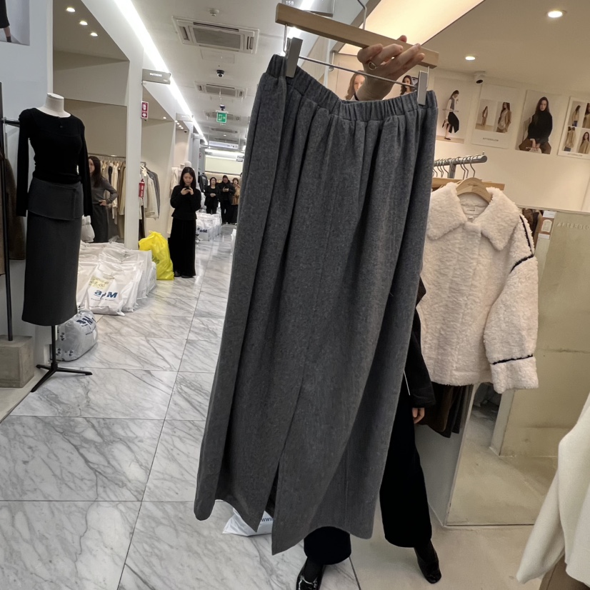 AFTERGLOW東大門㊣代購女裝新品推薦人氣休閑25秋冬長裙羊毛AFTERGLOW長裙