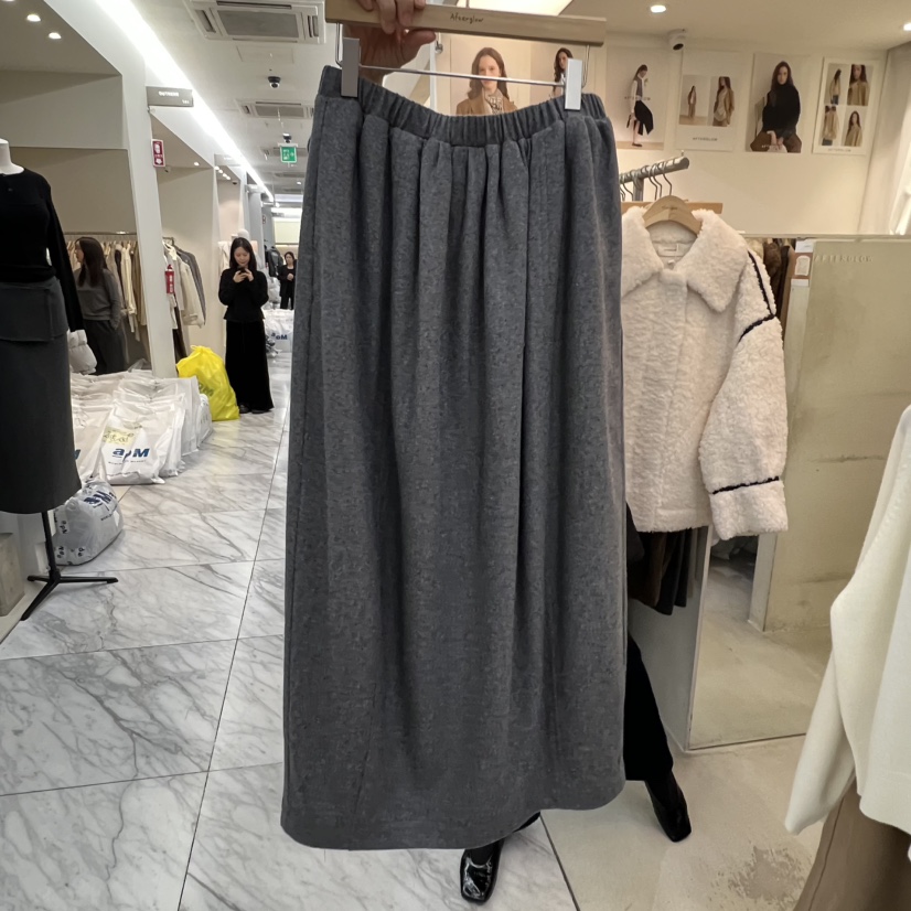 AFTERGLOW東大門㊣代購女裝新品推薦人氣休閑25秋冬長裙羊毛AFTERGLOW長裙圖色1