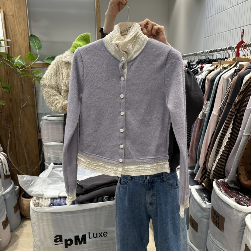 MARI CO東大門㊣實拍女裝新品25秋冬人氣推薦時尚針織衫開衫MARI CO針織衫圖色2