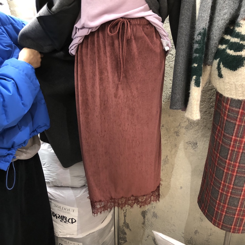 SOLD OUT東大門㊣實拍女裝新款推薦熱賣半身裙中短裙天鵝絨SOLD OUT半身裙/中短裙圖色3