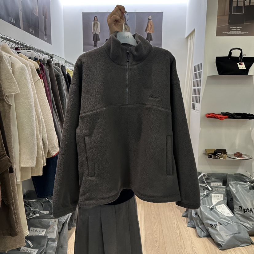 REIRAI韓國直郵㊣女士新品時尚休閑熱賣人氣25秋冬衛衣拉鏈Reirai衛衣圖色1