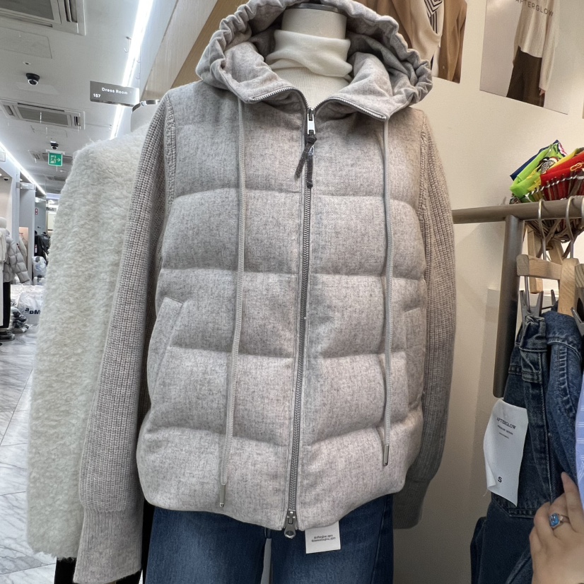 AFTERGLOW韓國代購㊣女裝新品熱賣推薦時尚短款羽絨服連帽衫絨AFTERGLOW短款羽絨服圖色2