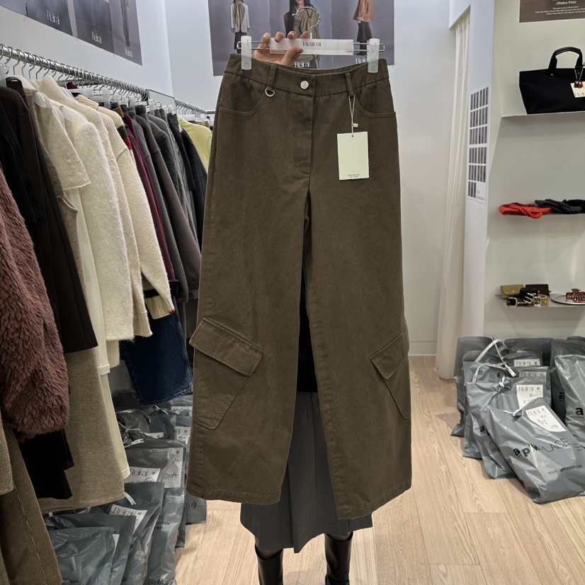 REIRAI韓國直郵㊣女士新款推薦25秋冬時尚職業休閑褲口袋棉Reirai休閑褲圖色2