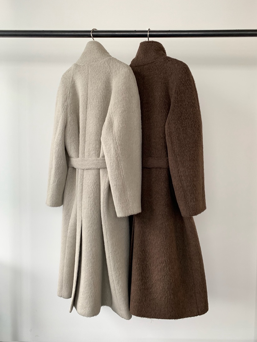 UNDERSON東大門㊣直郵女裝新品熱賣職業推薦中長款大衣高領UNDERSON中長款大衣