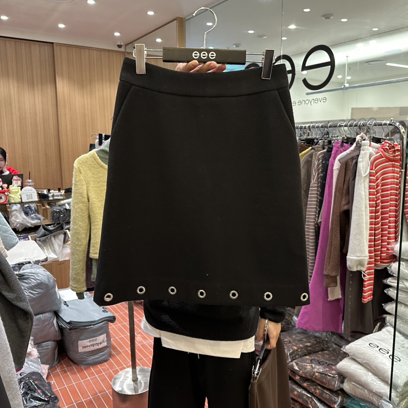 E/E/E東大門㊣代購女裝新款時尚25秋冬推薦半身裙中短裙羊毛E/E/E半身裙/中短裙圖色2