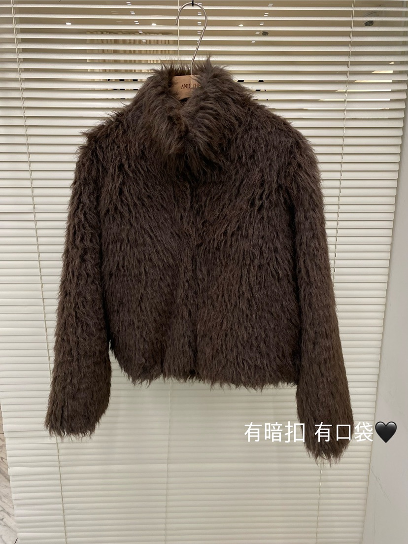 AND THE韓國代購㊣女裝新品人氣熱賣休閑推薦時尚短款大衣AND THE短款大衣圖色2