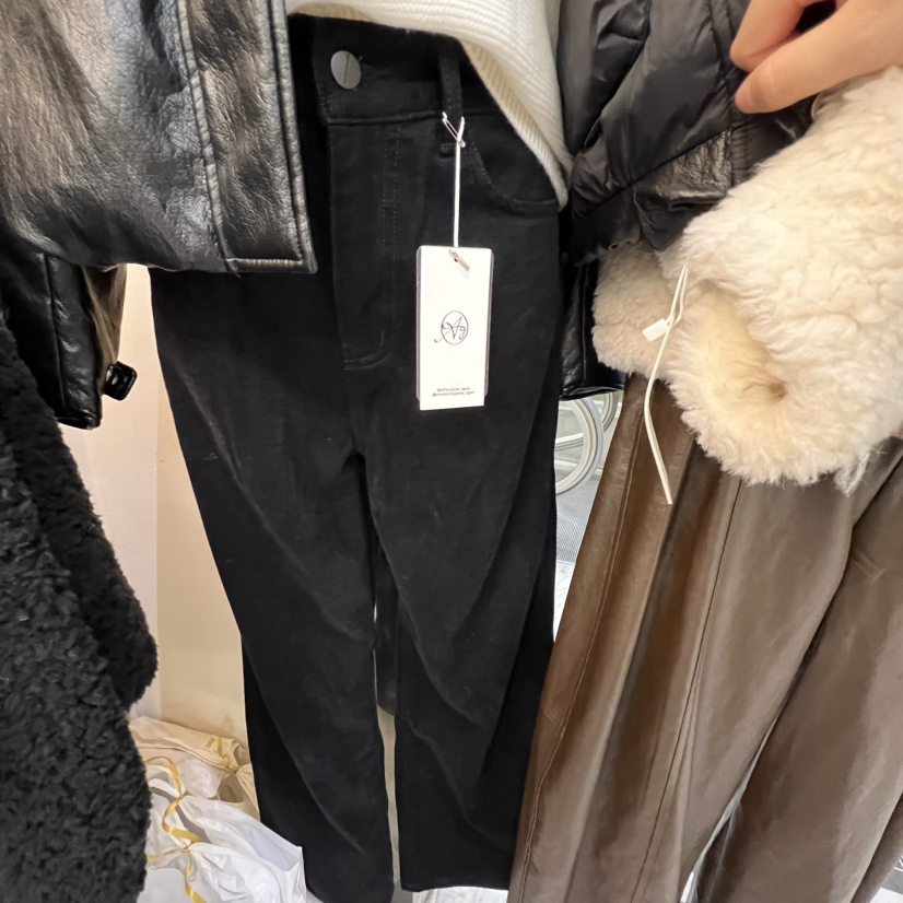 AFTERGLOW韓國代購㊣女士新款職業休閑25秋冬推薦牛仔褲貂皮AFTERGLOW牛仔褲圖色2