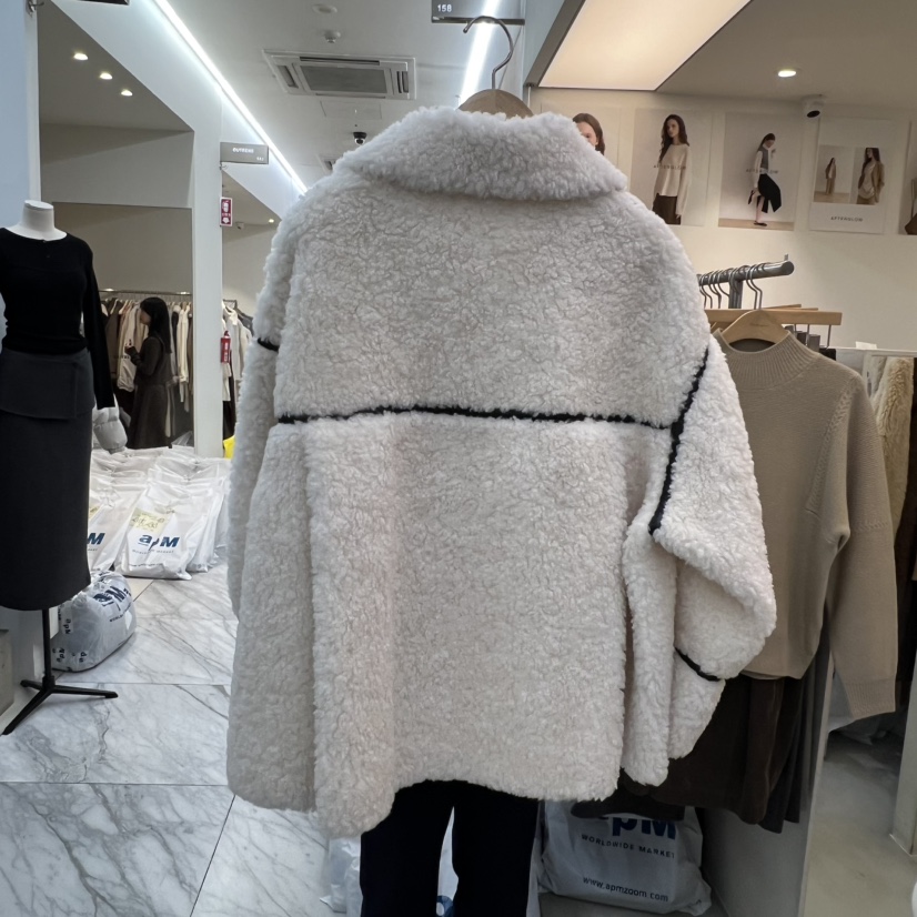 AFTERGLOW韓國直郵㊣女士新品職業熱賣時尚推薦短款大衣毛皮AFTERGLOW短款大衣