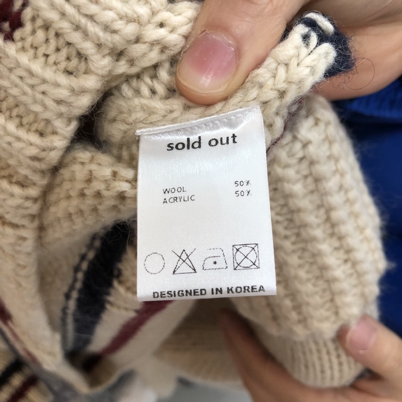 SOLD OUT韓國直郵㊣女裝新品25秋冬推薦人氣職業毛衣手工拉鏈SOLD OUT毛衣