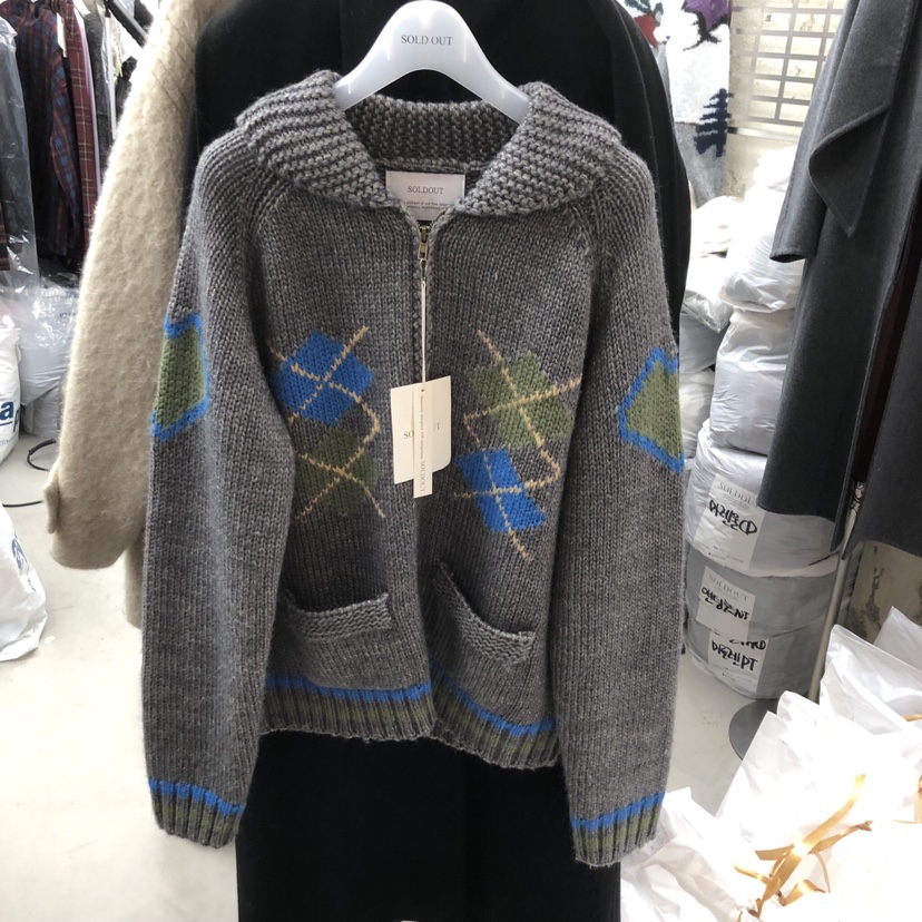 SOLD OUT韓國直郵㊣女裝新品25秋冬推薦人氣職業毛衣手工拉鏈SOLD OUT毛衣圖色2