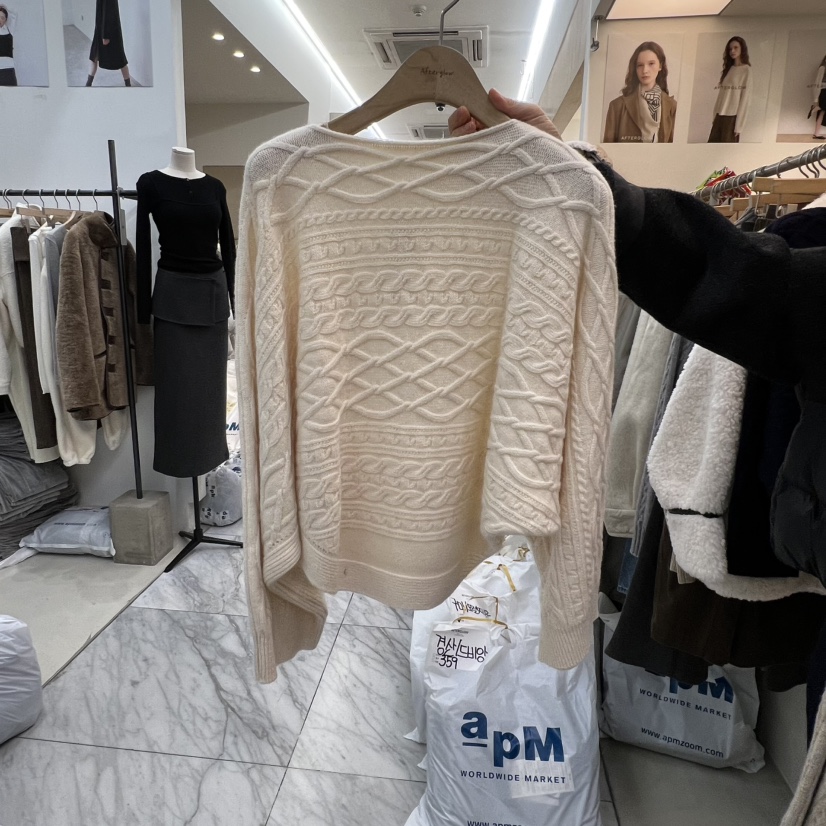 AFTERGLOW東大門㊣直郵女士新品25秋冬人氣職業針織衫麻花針織AFTERGLOW針織衫圖色3