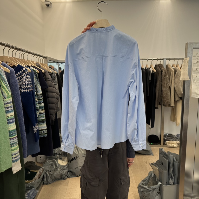 LTMS東大門㊣代購女士新款休閑職業推薦人氣襯衫蕾絲衫荷葉邊LTMS襯衫/蕾絲衫