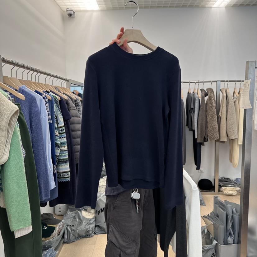 LTMS韓國代購㊣女士新款人氣25秋冬熱賣時尚職業休閑長袖T恤LTMS長袖T恤圖色3深藍色