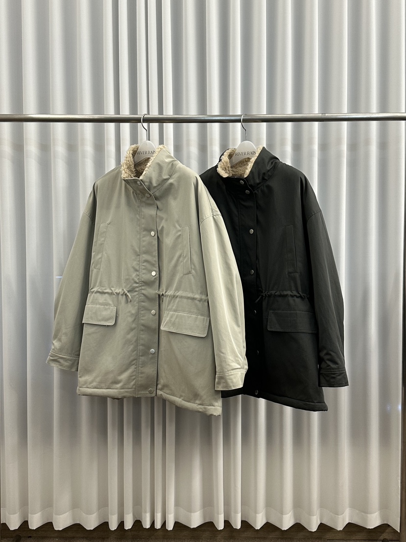 RIVER RAIN韓國直郵㊣女士新品休閑人氣時尚職業短款大衣羊毛RIVER RAIN短款大衣