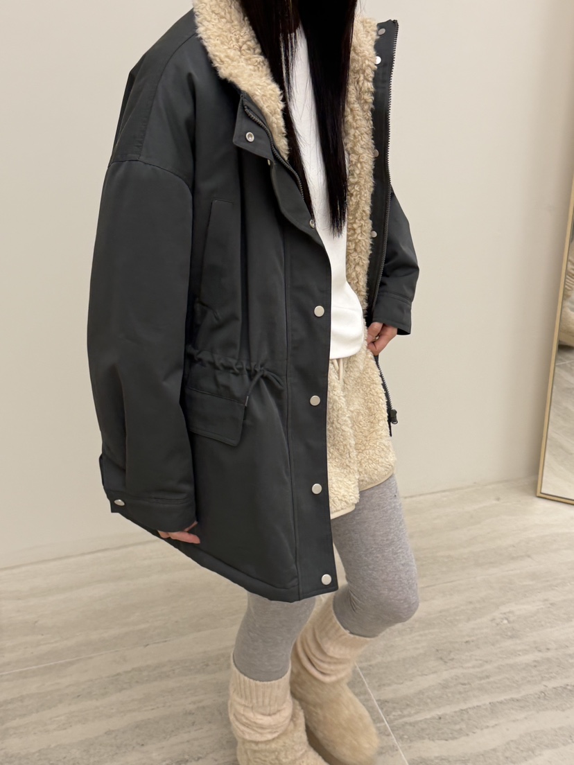 RIVER RAIN韓國直郵㊣女士新品休閑人氣時尚職業短款大衣羊毛RIVER RAIN短款大衣