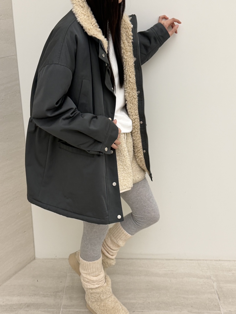 RIVER RAIN韓國直郵㊣女士新品休閑人氣時尚職業短款大衣羊毛RIVER RAIN短款大衣